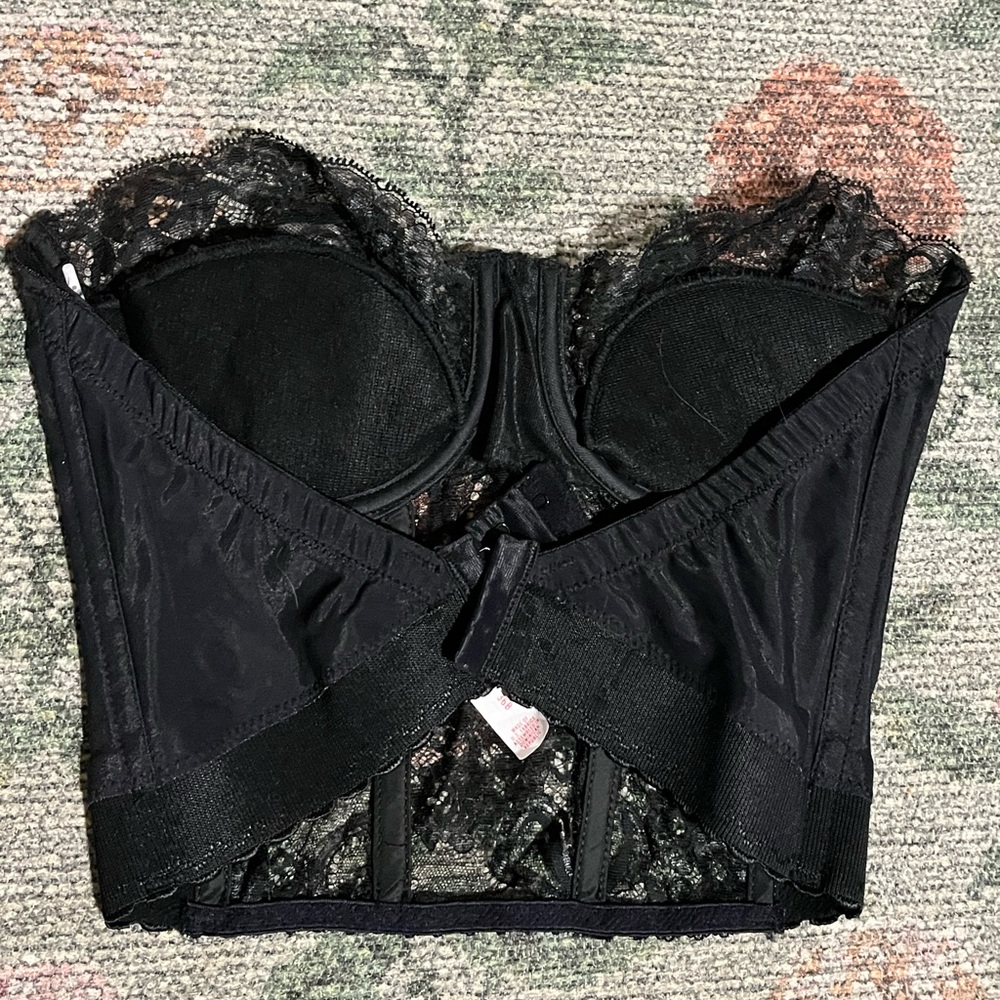 Vtg Cabernet Corset Bustier Top Womens 36B Black Lace Sheer Gothic Sexy π€ - Picture 2 of 3
